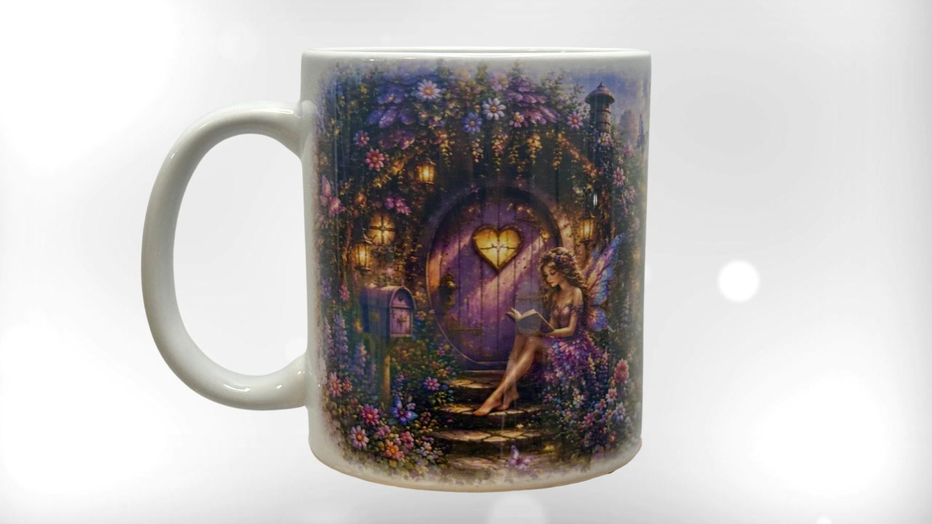 Enchanted Fairy Cottage & Woodland Swing Mug | Magical Fairy Garden 11oz Ceramic Coffee Cup