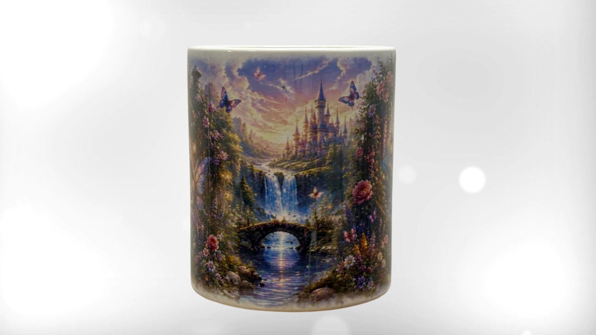 Enchanted Fairy Cottage & Woodland Swing Mug | Magical Fairy Garden 11oz Ceramic Coffee Cup
