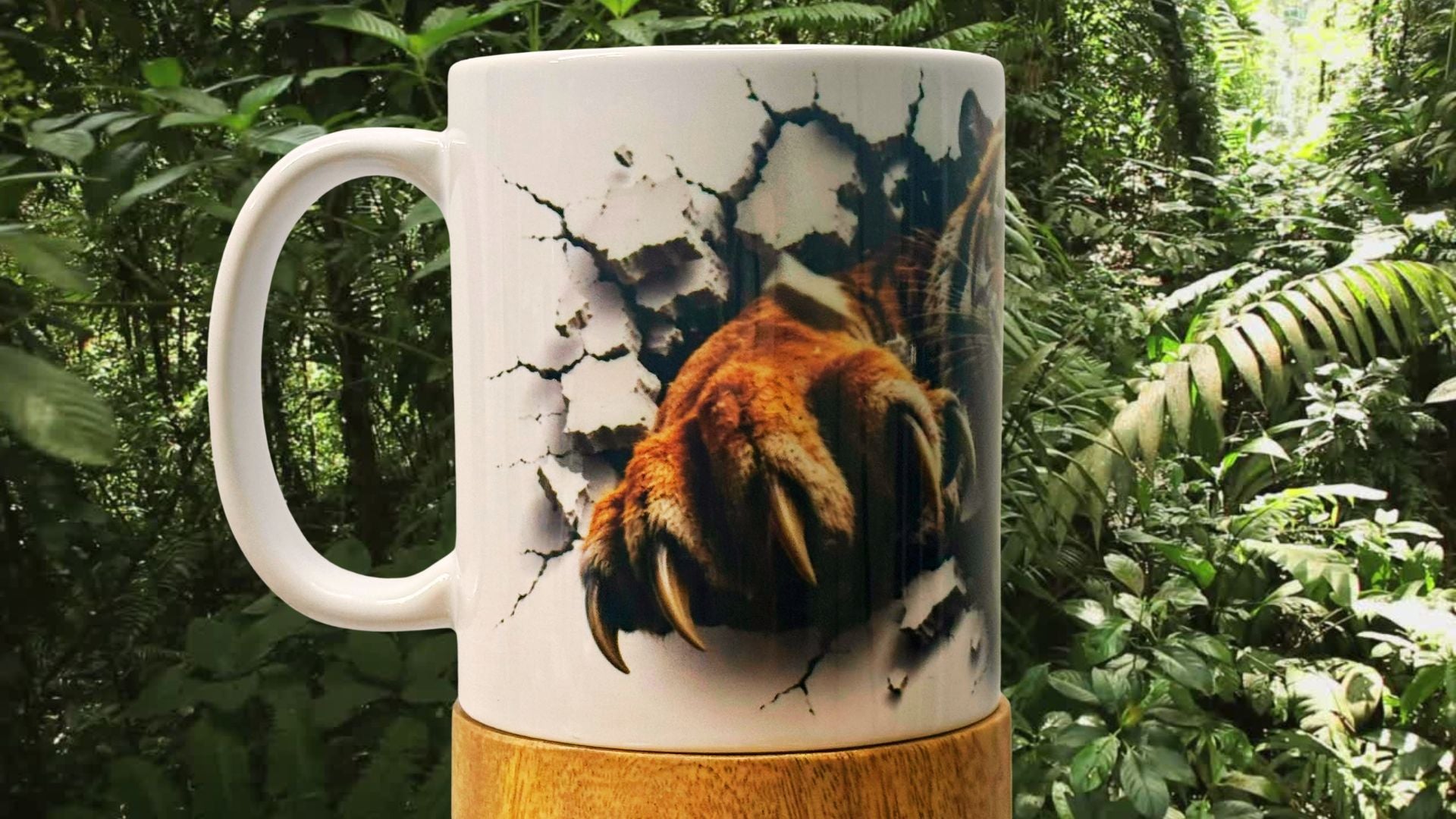 Tiger Breakout Mug | Premium 3D Tiger Design | 11 oz Ceramic Coffee Mug | Wildlife Gift | Animal Lover Mug