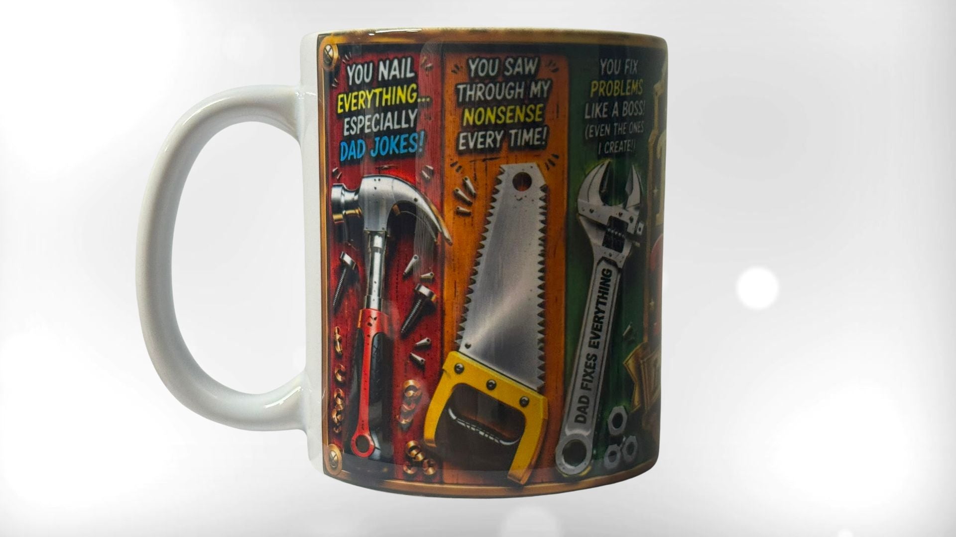 Best Dad in the World Mug 11oz | Funny Dad Gift Mug with Tool Design | Father's Day, Birthday & Christmas Present for Dad