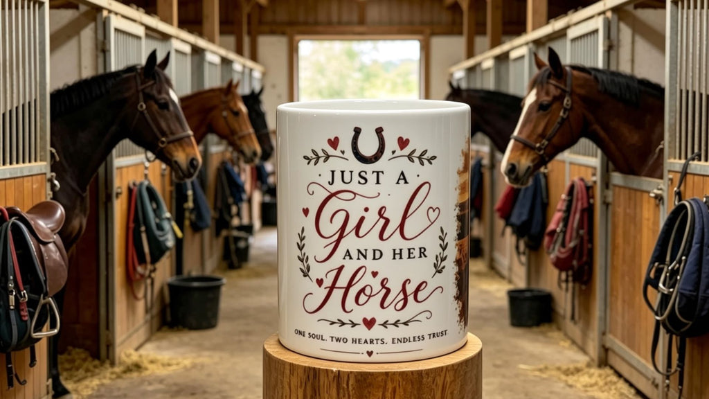 Just a Girl and Her Horse Mug | Horse Lover Gift | Equestrian Mug | Horse Rider Coffee Cup