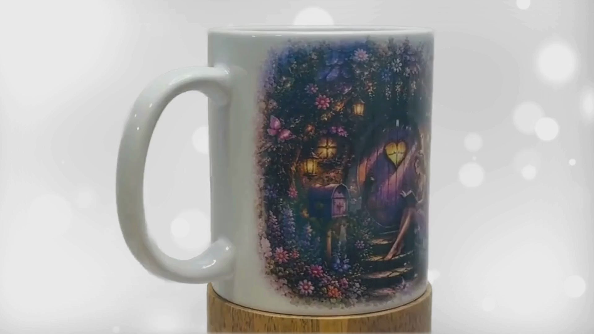 Enchanted Fairy Cottage & Woodland Swing Mug | Magical Fairy Garden 11oz Ceramic Coffee Cup